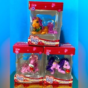 MY LITTLE PONY NWT 2003 HOLIDAY CHRISTMAS ORNAMENTS BUNDLE OF 3